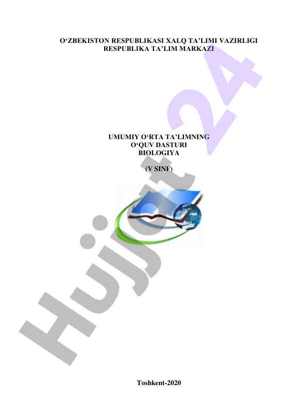 Biologiya o‘qitish dasturi umumiy o‘rta ta’limda