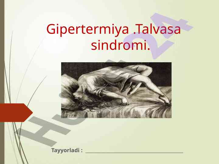 Gipertermiya va talvasa sindromining klinikalari