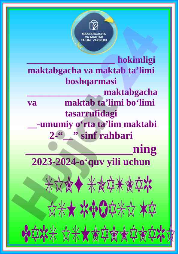Sinf rahbari uchun ta’lim tarbiya jarayoni qo‘llanmasi