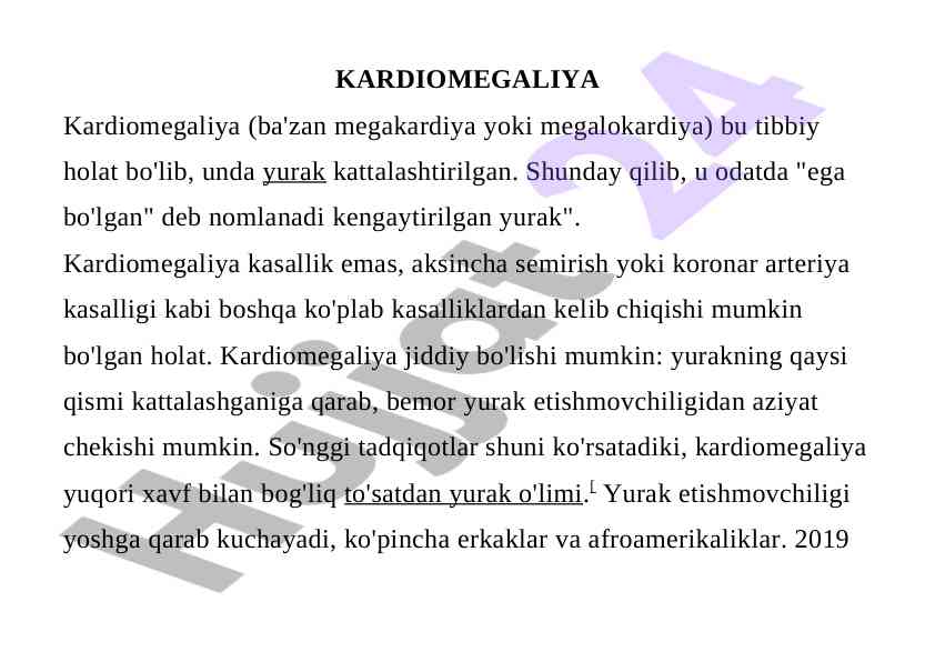 Kardiomegaliyani o'rganish va sabablari