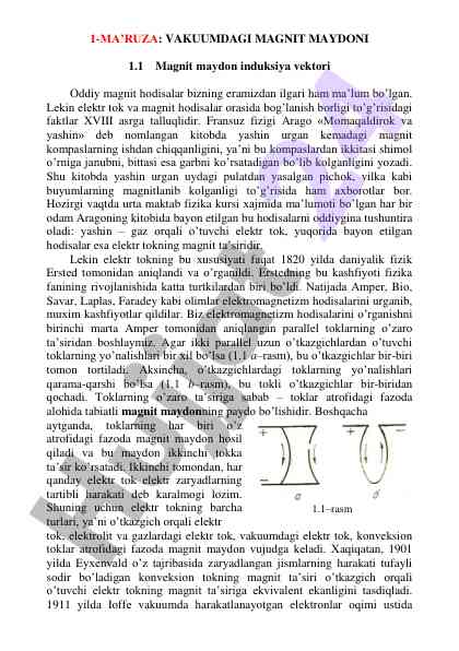 Vakuumdagi magnit maydoni haqida ma'ruza