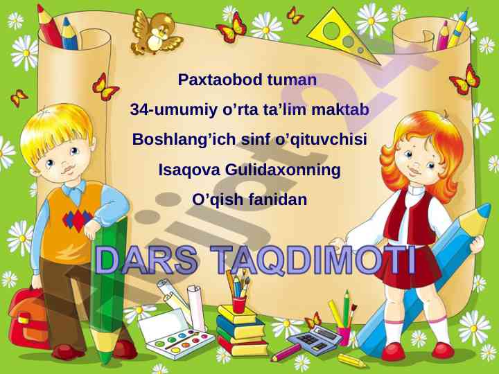 Qish fasli haqida o'qish fani dars ishlanmasi