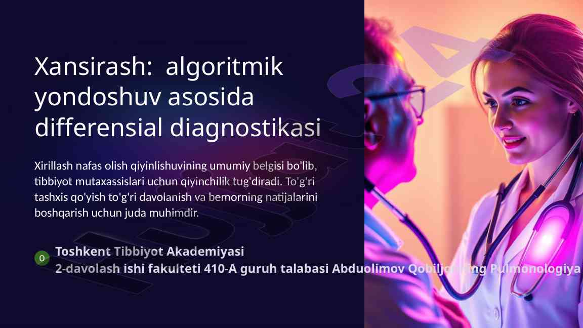 Xansirashni aniqlash: toraygan hava yo'llarining ovozi