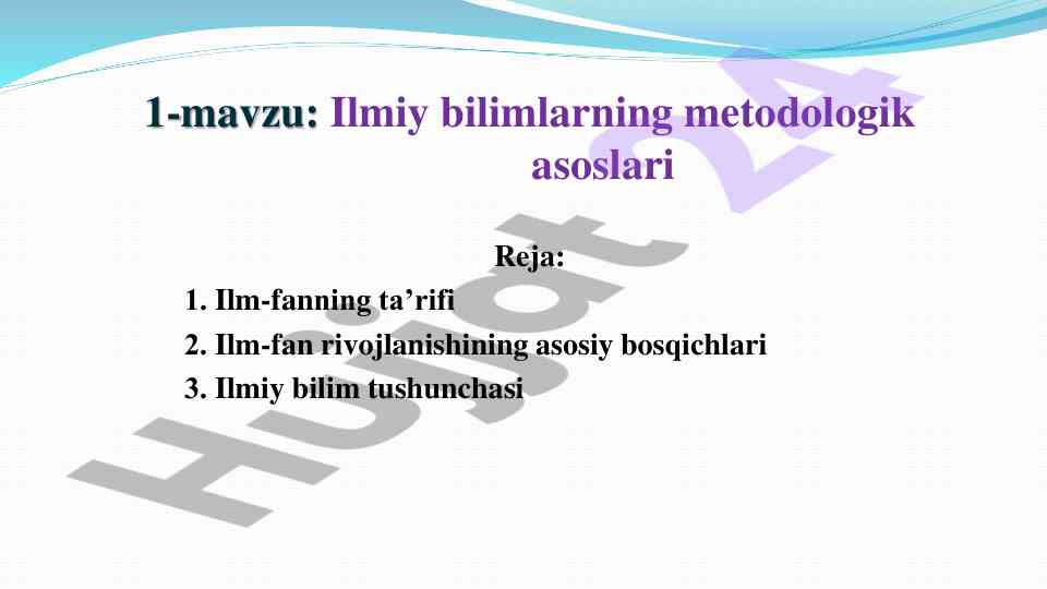 Ilmiy bilimlarning metodologik asoslari tahlili