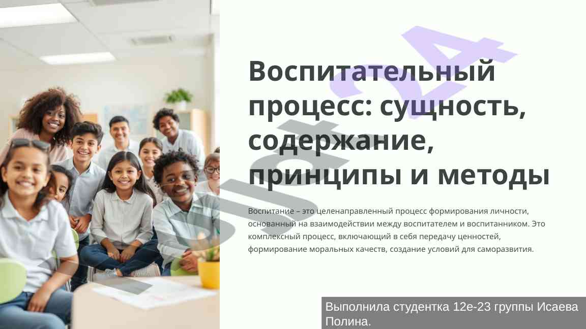 Воспитательный процесс: сущность и принципы
