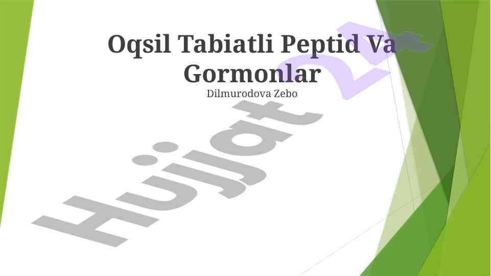 Oqsil tabiatli peptid va gormonlar tahlili