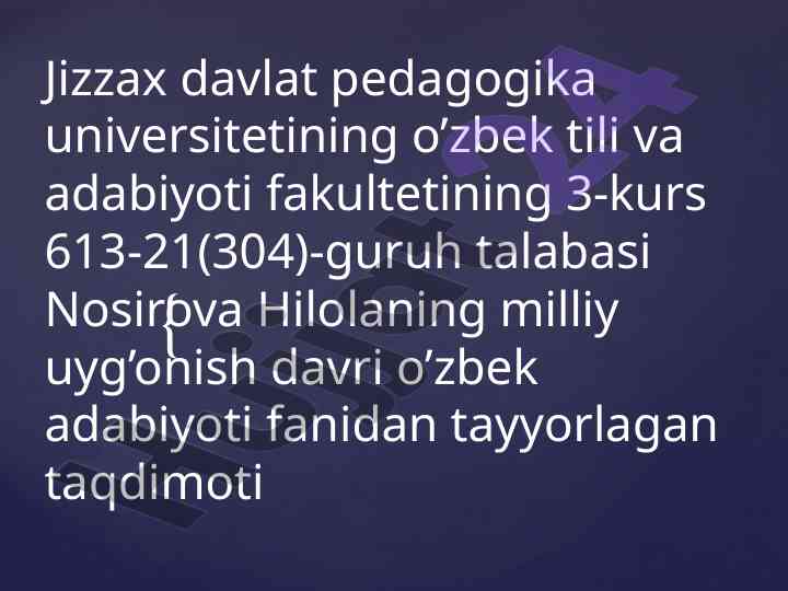Muqimiy o'zbek adabiyotida milliy uyg'onish