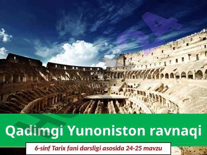 Qadimgi yunoniston tarixi va darslik mavzusi