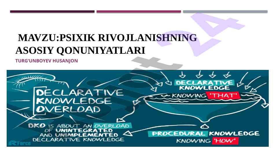 Psixik rivojlanishning asosiy qonuniyatlari