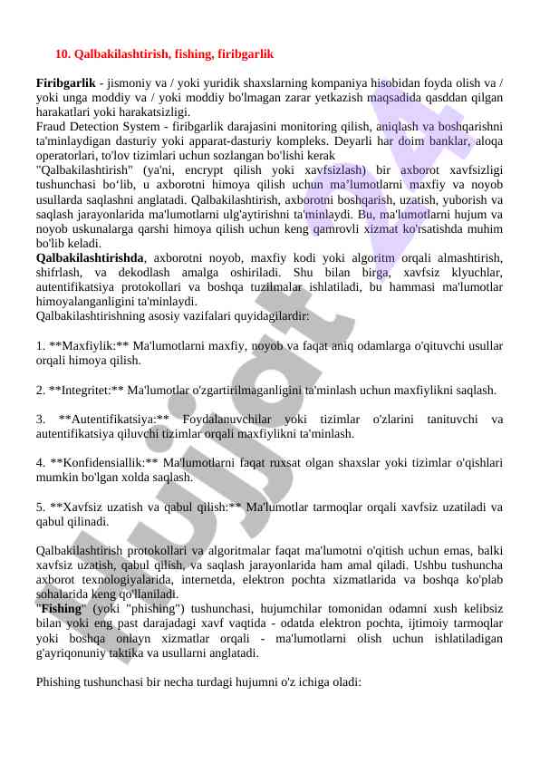 Qalbakilashtirish va firibgarlik tushunchalari