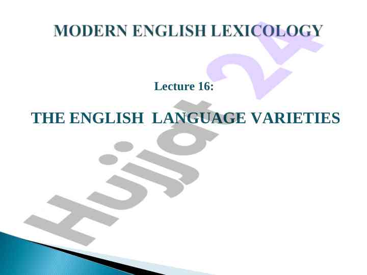 The english language varieties overview