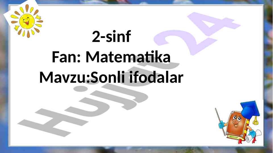Matematika fan: sonli ifodalar oltin qoidalari