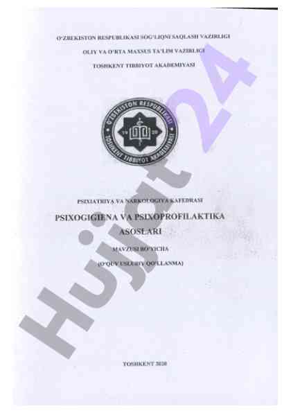 Psixiatriya va narkologiya kafedrasi o‘quv qo‘llanmasi