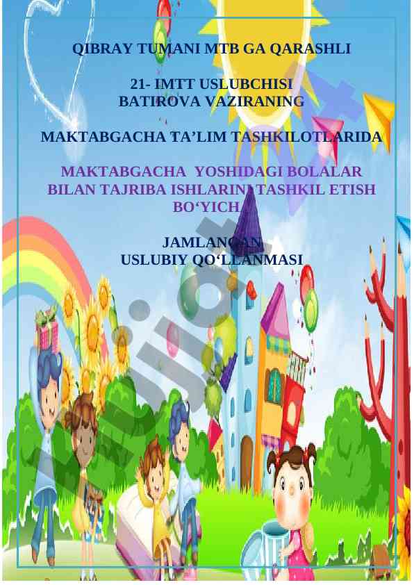 Maktabgacha ta’lim tashkilotlarida tajriba ishlari