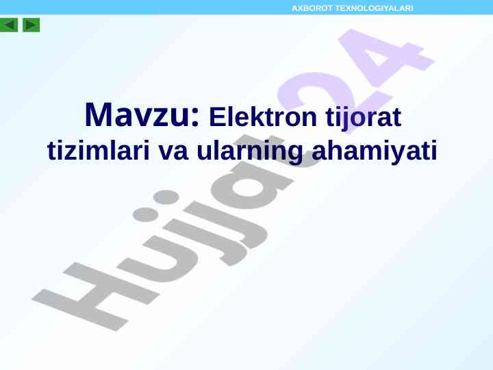 Elektron tijorat tizimlari va ularning ahamiyati
