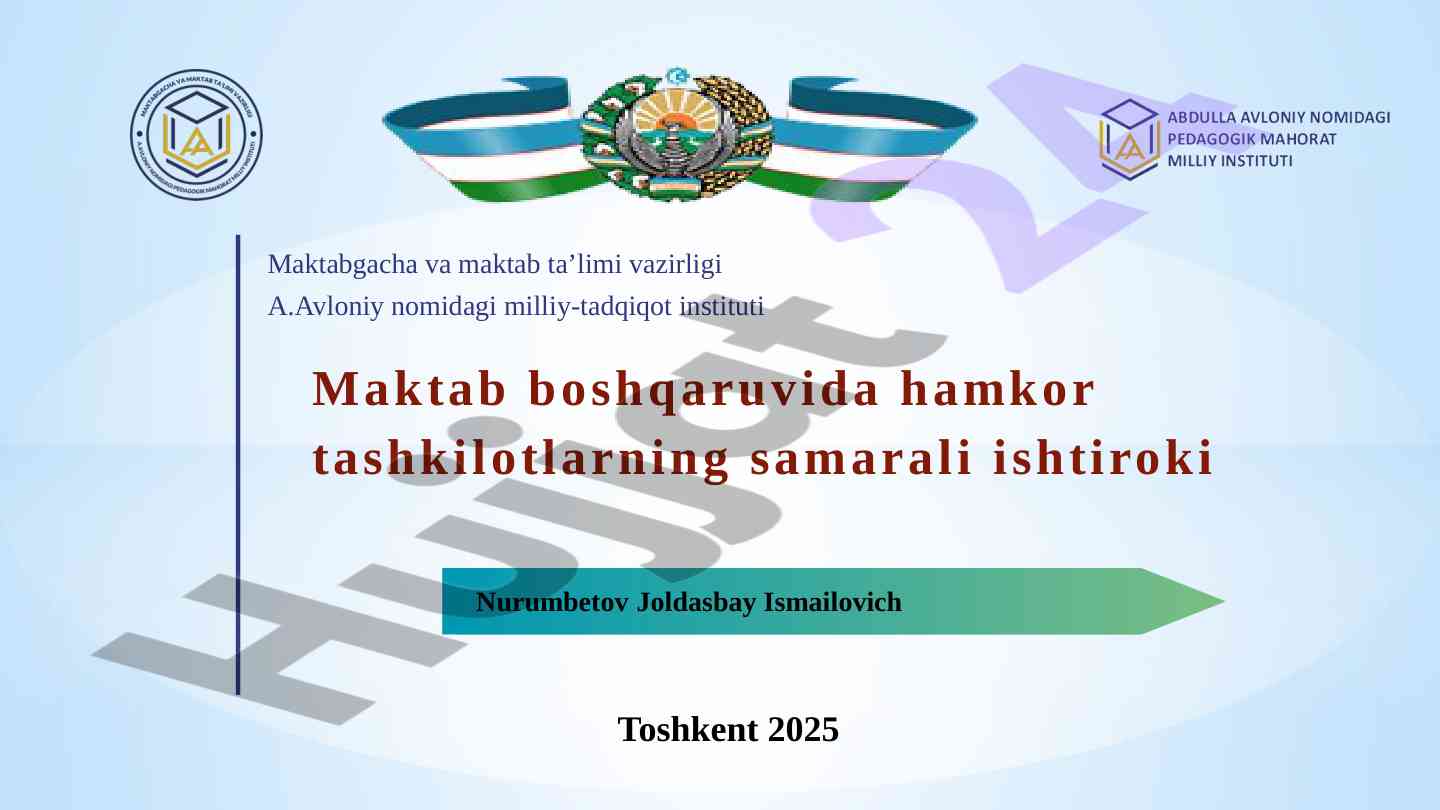 Hamkor tashkilotlarning maktab boshqaruvidagi roli