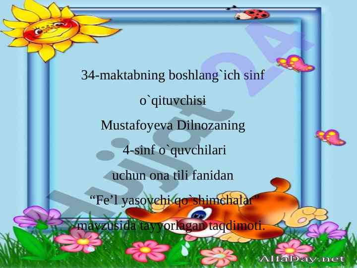 Fe’l yasovchi qo‘shimchalar mavzusi bo‘yicha taqdimot