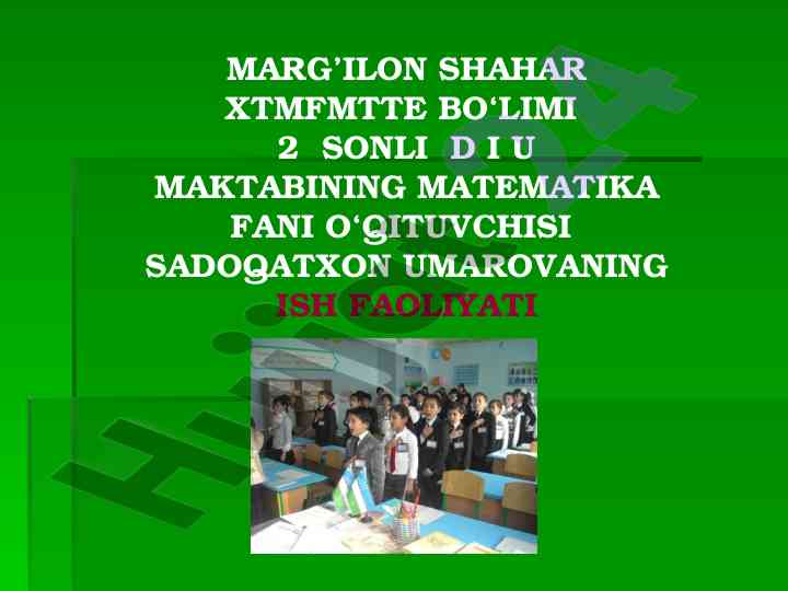 Matematika darslarida yangi texnologiyalarni foydalanish