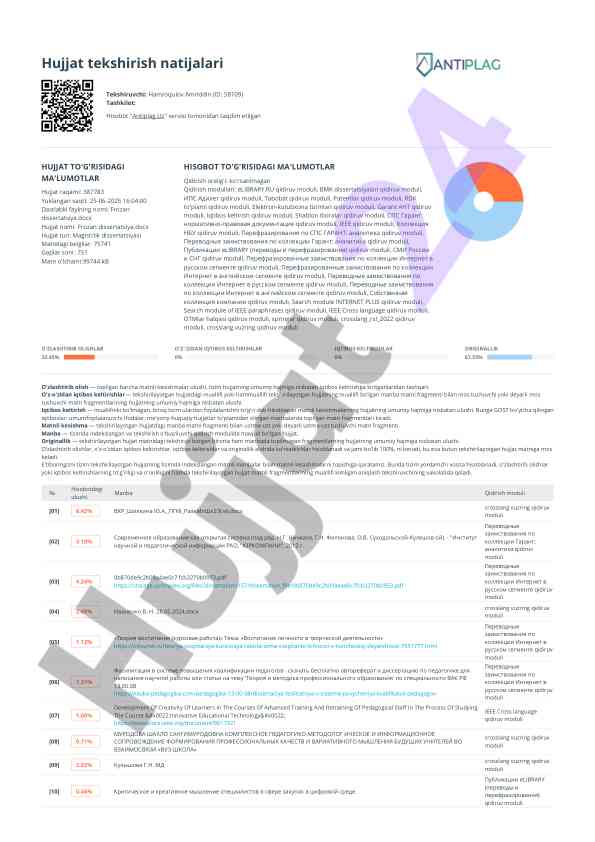 Dissertation document verification results