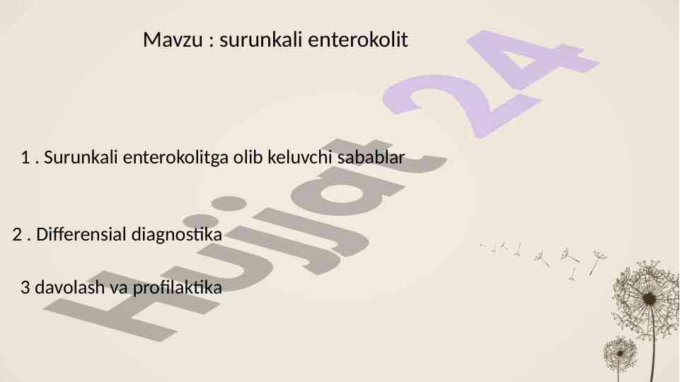 Surunkali enterokolit: sabablari va davolash usullari