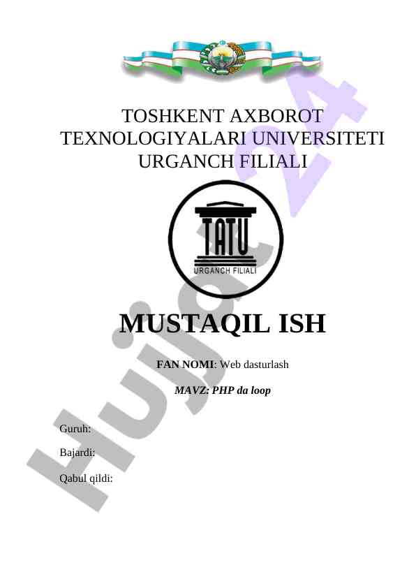 Php dasturlash tili va looplar bilan ishlash