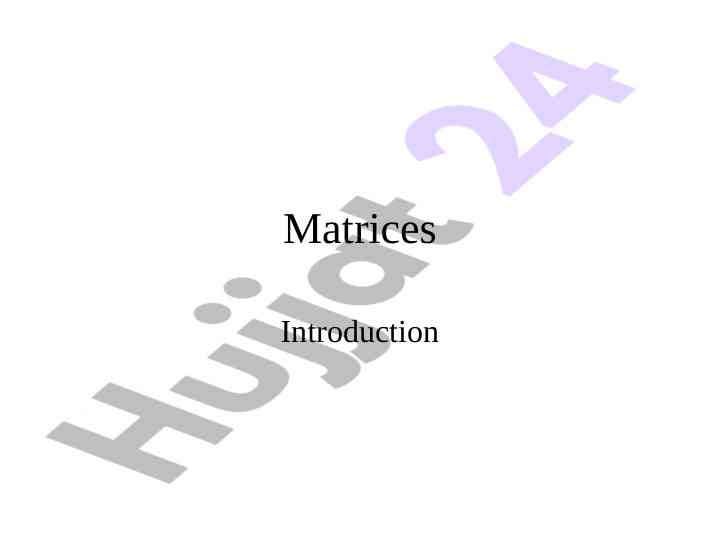 Matrices introduction and types overview