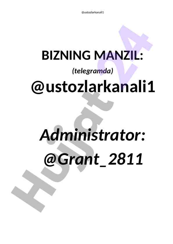 Ingliz tili 4-sinf fanidan testlar