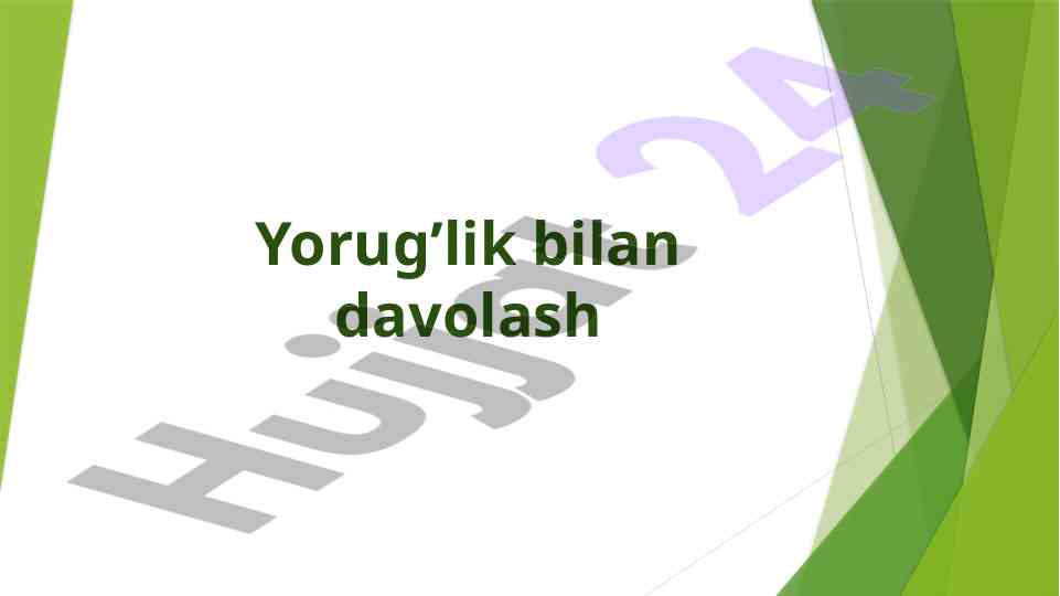 Yorug'lik bilan davolash muolajalari bilan tanishing