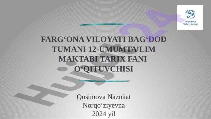 Zamonaviy pedagogik texnologiyalar bilan tarix fanini o‘qitish