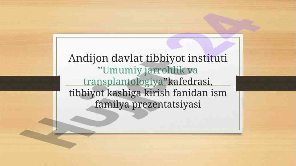 Operatsiyadan keyingi davr - bemorlarni palataga olish