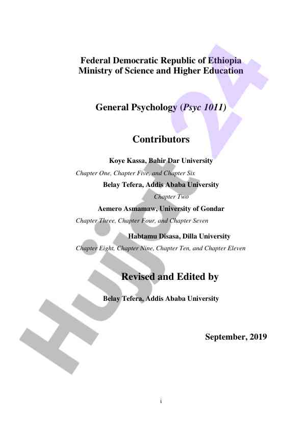 General psychology course overview and content