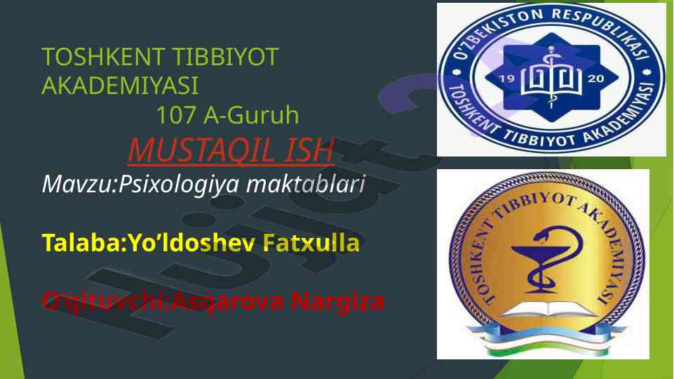 Psixologiya maktablari tahlili va rivoji