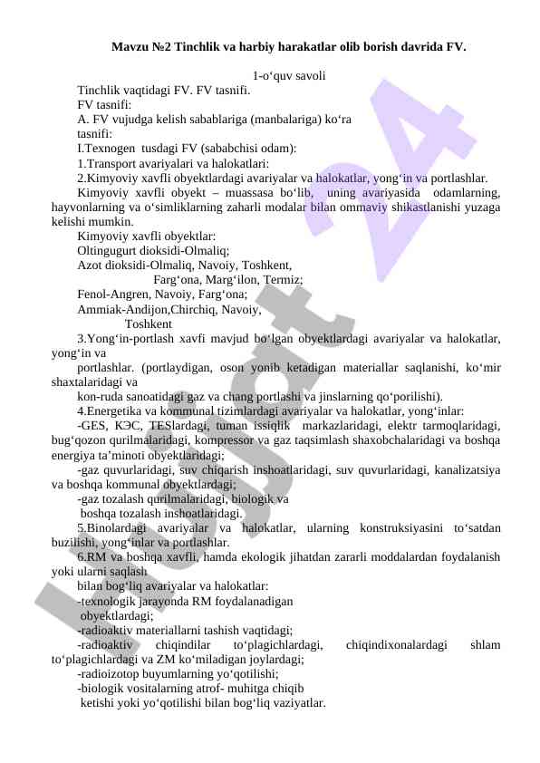 Tinchlik va harbiy harakatlar olib borish davri