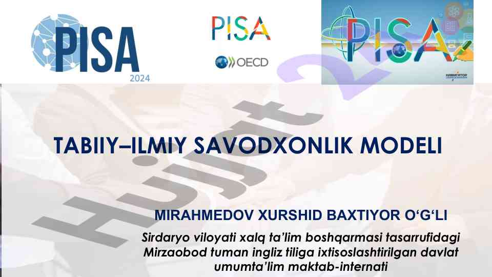 Tabiiy-ilmiy savodxonlik modeli tahlili