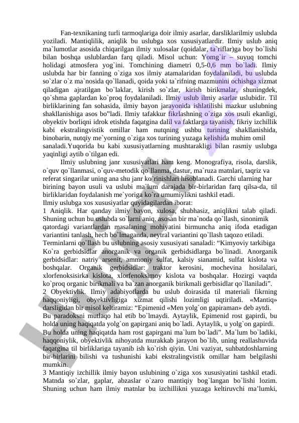Ilmiy usul va uning xususiyatlari