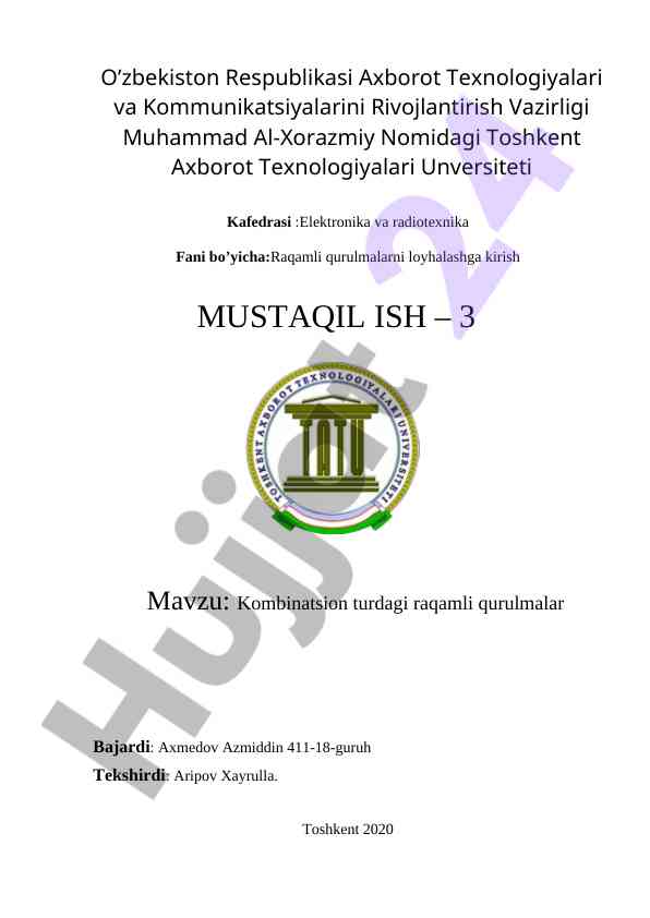 Raqamli qurulmalarni loyhalashga kirish