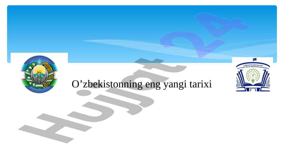 O‘zbekistonning eng yangi tarixi o‘quv kursi