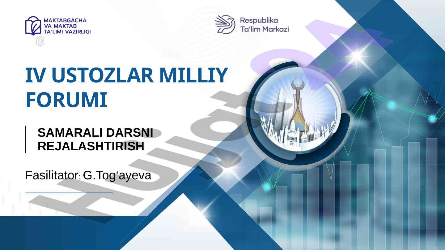 Samarali darsni rejalashtirish metodlari