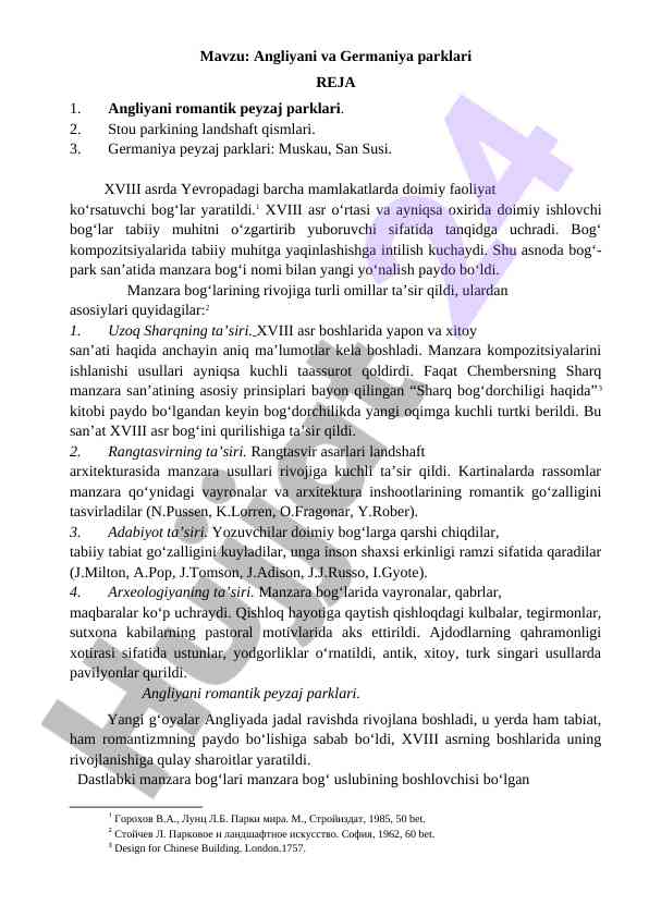 Angliyani va germaniya parqlari haqida analiz