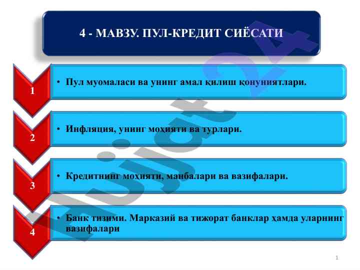 Pul-kredit siyosati va uning ahmiyati