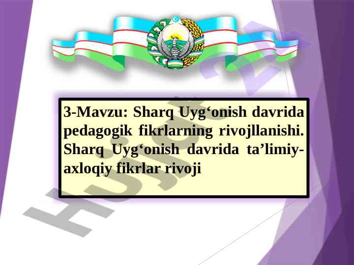 Sharq uyg‘onish davrida pedagogik fikrlar rivoji
