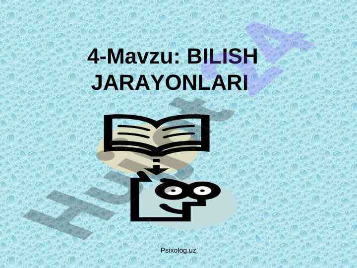 Bilish jarayonlari va sezgilar tasnifi