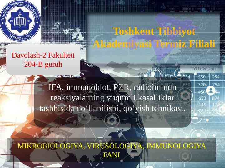 Immunoblot va pzr tashhisida serologik reaksiyalar