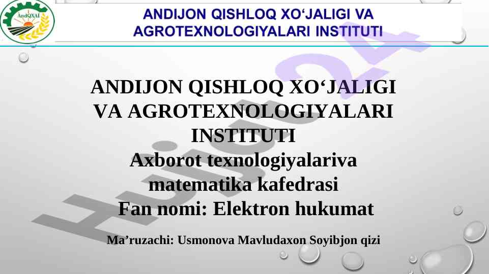 Elektron hukumat tizimining asosiy tushunchalari va vazifalari