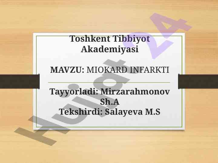 Miokard infarkti va trombozi etiologiyasi