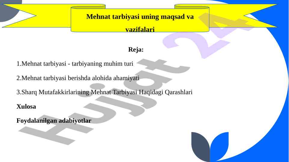 Mehnat tarbiyasining muayyan kategoriyalari va qarashlari