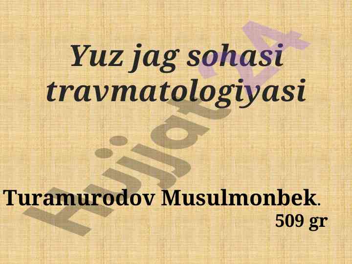 Yuz jag sohasi travmatologiyasi tahlili
