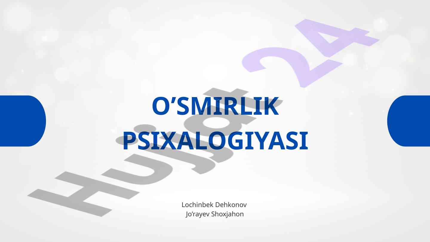O'smirlik psixologiyasi va shaxsiy identifikatsiya