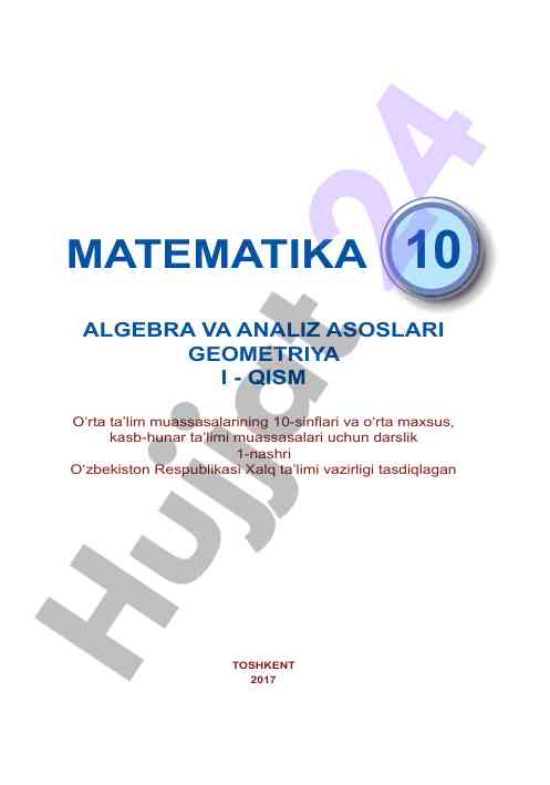 Algebra va analiz asoslari geometriya darslik