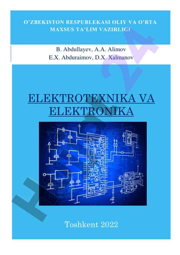 Elektrotexnika va elektronika darsligi oliy ta'lim uchun